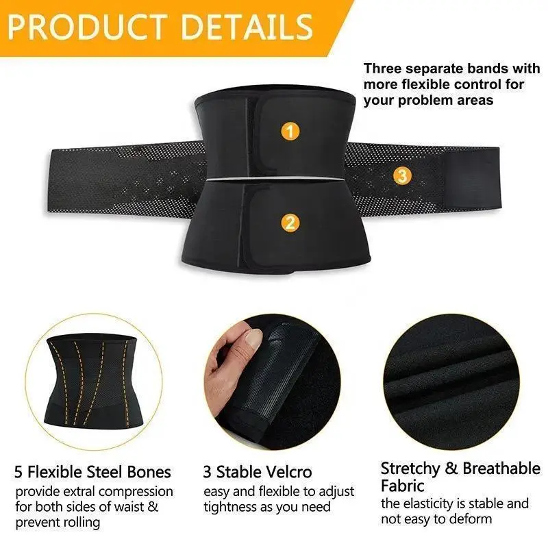 1pc Black Waist Trainer For Women, Cincher, Sauna Sweat Belt, Sports Trimmer, Abdominal Binder Shapewear Polyester 1pc Black Waist Trainer For Women, Cincher, Sauna Sweat Belt, Sports Trimmer, Abdominal Binder Shapewear Polyester