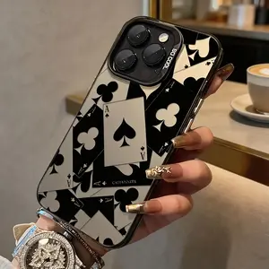 Chic Retro Casino Poker Ace Phone Case for iPhone 17 16 15 14 Pro Max Plus 13 12 11 XR XS SAMSUNG Galaxy S26 S25 S24 S23 S22 Ultra Plus Soft Shockproof Aesthetic Cover for Card Game Lovers , Anti-Scratch Shockproof TPU Cover with Aesthetic Print