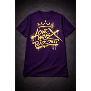 Love Wins x Black Sheep|Purple Gold Drip Logo Tee