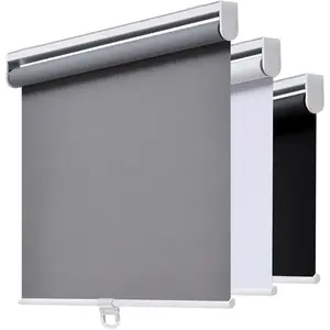 Roller Shades Blackout Blinds for Windows Room Darkening Rolled Up Shades with System, UV Protection Window Shades Door Blinds for Home and Office (23" W x 72" H, Grey)