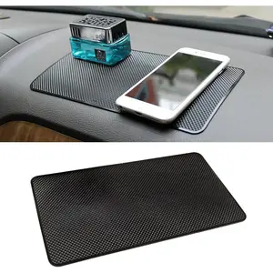 Dashboard Anti-Slip Rubber Pad, 10.6"x 5.9"  Non-Slip  Magic Dashboard Sticky Adhesive Mat for Phones Sunglasses   Devices and  Use (Black/Grid)