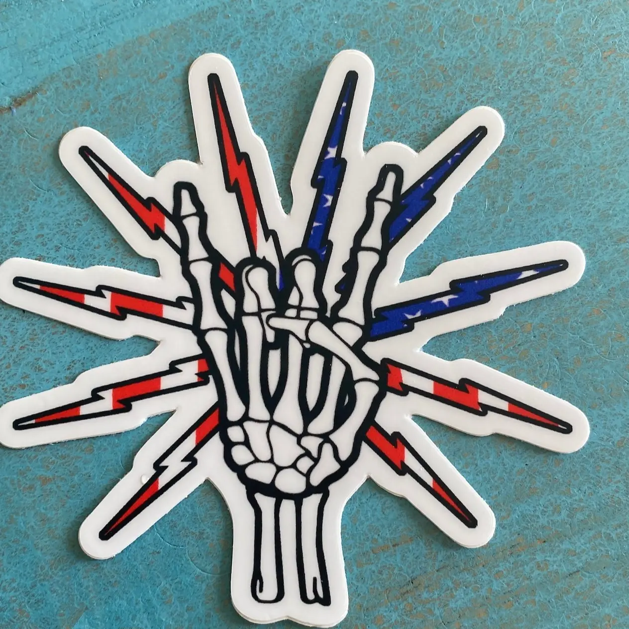 Skeleton line hand lineman rock on sticker, cooler, Hard Hat Sticker, Blue Collars Stickers Skeleton line hand lineman rock on sticker, cooler, Hard Hat Sticker, Blue Collars Stickers