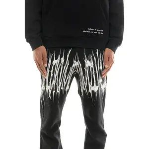 KDNK 'Believe' Stacked Sweatpants (Black) KNC015S