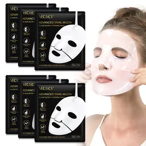 Yecuce Snail Protein Mask 6 Pieces Per Box, Hydrating Mask, Collagen Hydration Mask, Moisturizing Collagen Mask, Suitable for Dry Skin, Long-lasting Hydrating Effect, Suitable for Both Men and Women, Unisex, Daily Home Facial Care