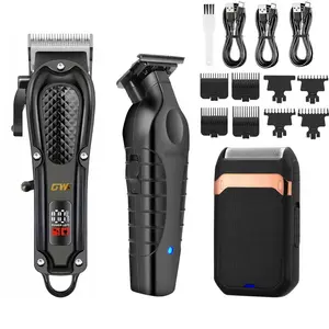 Kemei 2299 Triple Set Hair Trimmer, Styling & Detailing Kit, Cordless Hair Clipper, Facial Cleanser Shaver, Perfect Gift Combo, New, Lithium Ion, 1200mah, Cordless Barber Trimmer, Barber Clippers Set