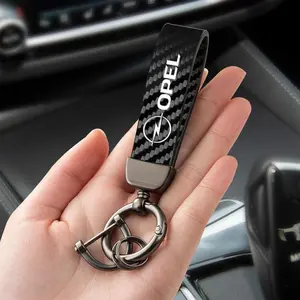 Metal Car Keychain Leather Rope Key Rings Keyring for Opel Corsa D Astra Insignia Mokka Adam Combo OPC Vauxhall Accessories