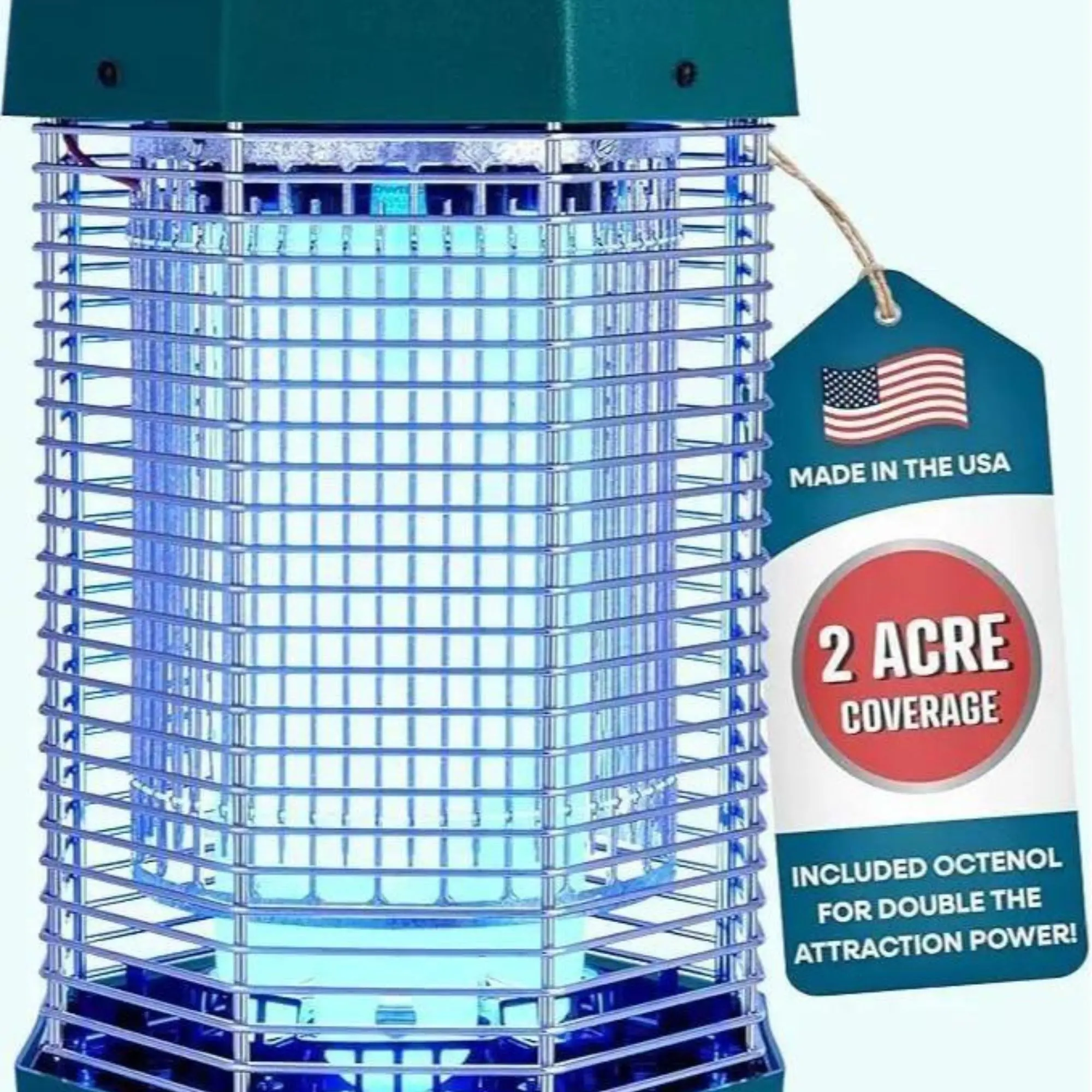 Flowtron 2 Acres Electric Bug Zapper, 120W Outdoor Bug Zapper with Dual Lure Method, UV Light & More