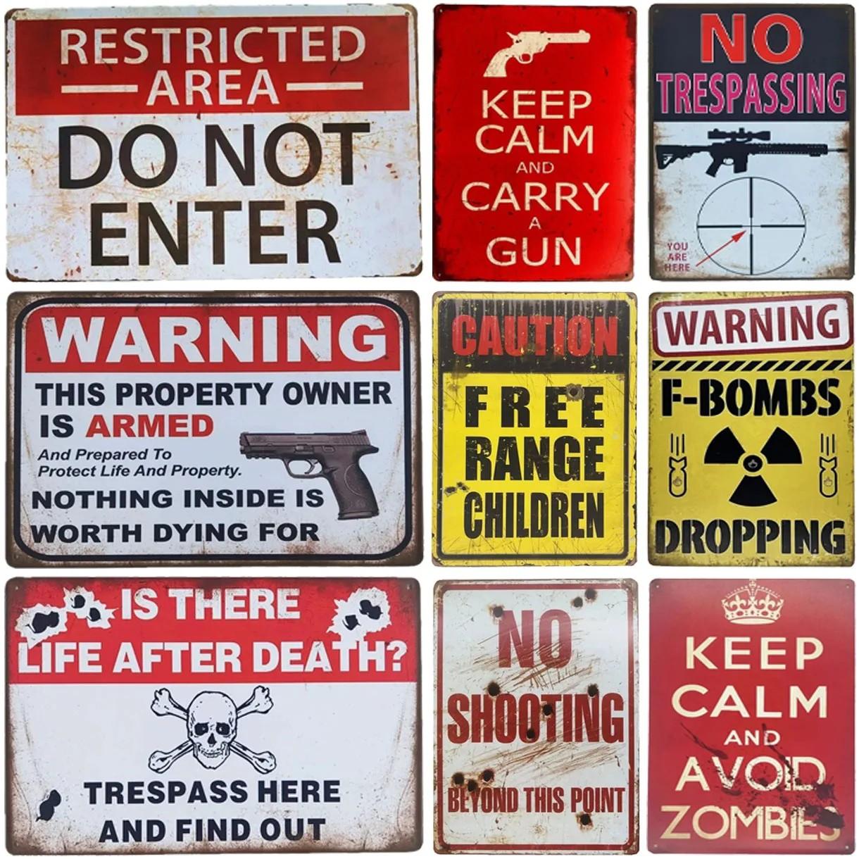 8"x12"   Warning Metal Tin Signs Do Not Enter Wall Decoration Plaque Vintage Poster Iron Painting for Man Cave Home Cafe Garden Club Bar