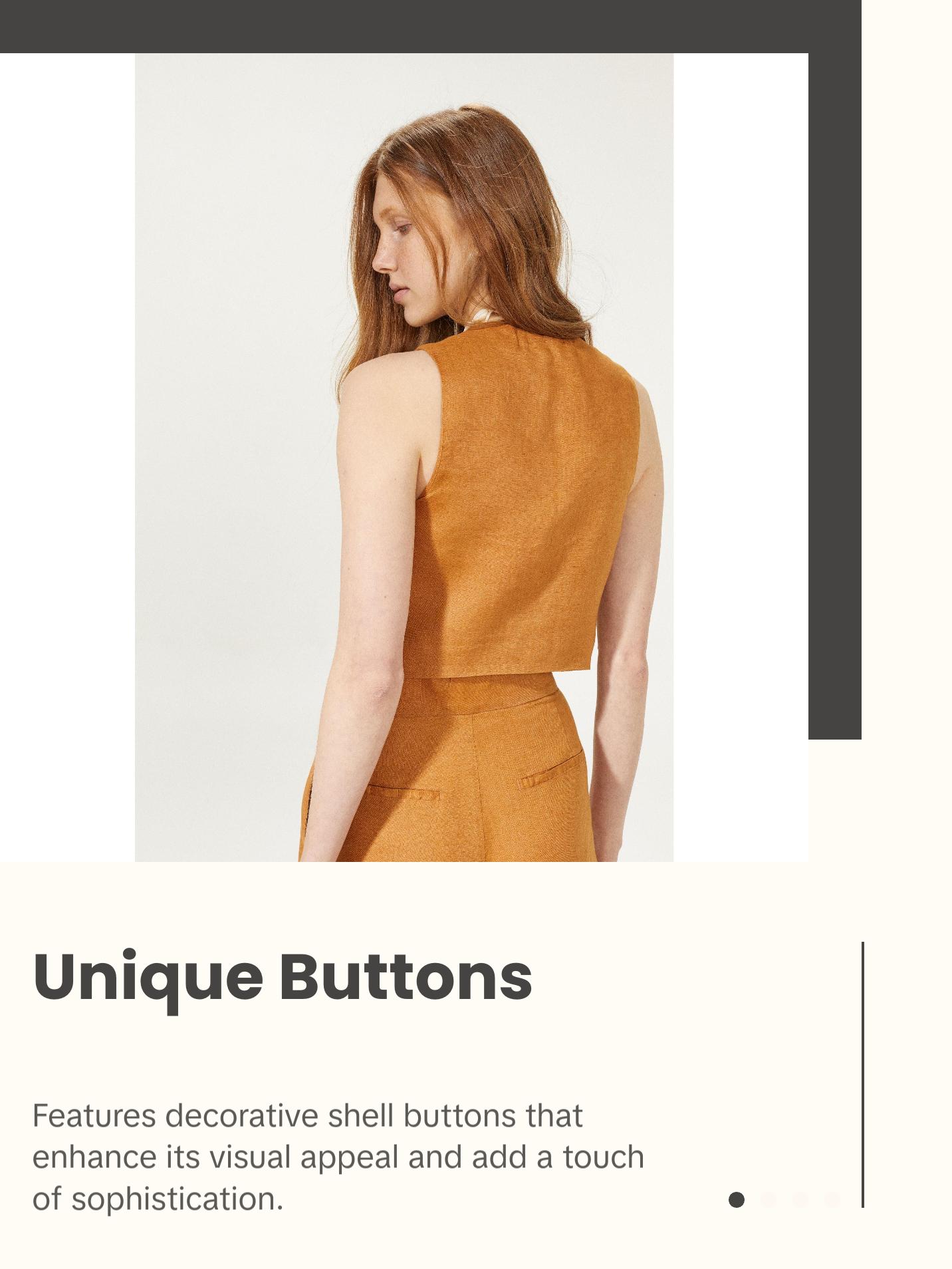 Paris Linen Vest - Caramel