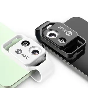 APEXEL Portable Pocket Microscope Lens Camera, 200X Microscope Lens with LED Light, HD Camera Magnifier, Optical Lens, Mobile Phone Accessories for iPhone Smartphones
