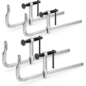 Bar Clamps 4-Pack, 12-Inch Light-duty Drop Forged Steel F Clamps (450 lbs) for Welding and Woodworking