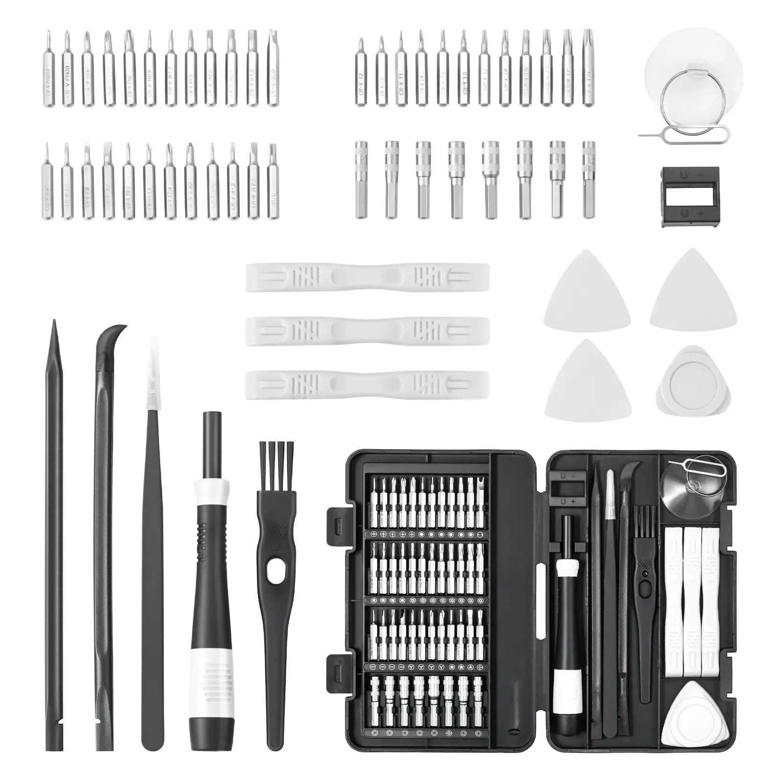 【summerfinds】VEVOR 59-Piece Multifunctional Precision Screwdriver Combo, Dismantling Screwdriver Kit with Phillips, Flat Head, Torx, Pentalobe Bits, Tweezer, Suction Cup, Cleaning Brush, Work Tools & Tools and Gadgets for iPhone Repair