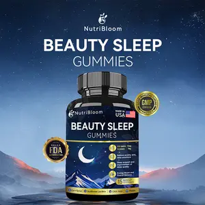 NutriBloom Beauty Sleep Gummies - 25mg CBD & 7mg Melatonin for Deep Sleep, Anxiety Relief, and Stress Support