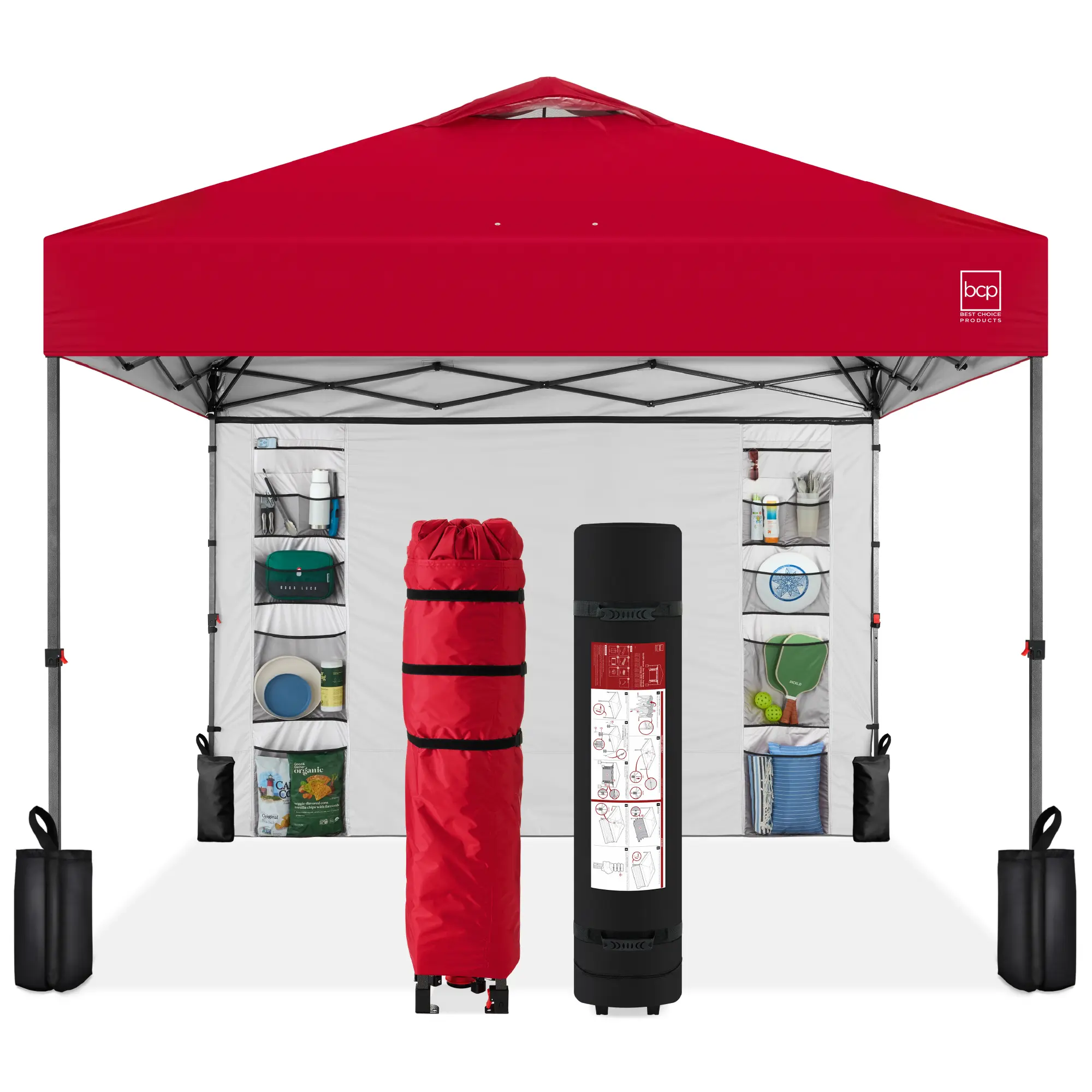 Best Choice Products 10x10ft Easy Setup Pop Up Canopy, Portable Tent w/ Side Wall, 1-Button Push, Case Best Choice Products 10x10ft Easy Setup Pop Up Canopy, Portable Tent w/ Side Wall, 1-Button Push, Case