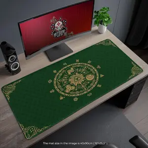 Zelda Hylian Crest Mouse Pad, Green Triforce Desk Mat, Gaming Pad for Zelda Fans, Legend of Hyrule Decor