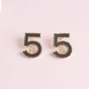 Pre-owned Chanel 24P No.5 Stud Earrings 0515GIA