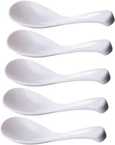 5Pcs Plastic Soup Spoons Set Household Small Scoop for Kitchen Color for Restaurants Parties and Everyday Dining
