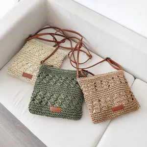 Women's Straw Shoulder Bag Crochet Woven Crossbody Bag Casual Beach Vacation Tote Bags-Fashion Shoulder Top-handle Bag，