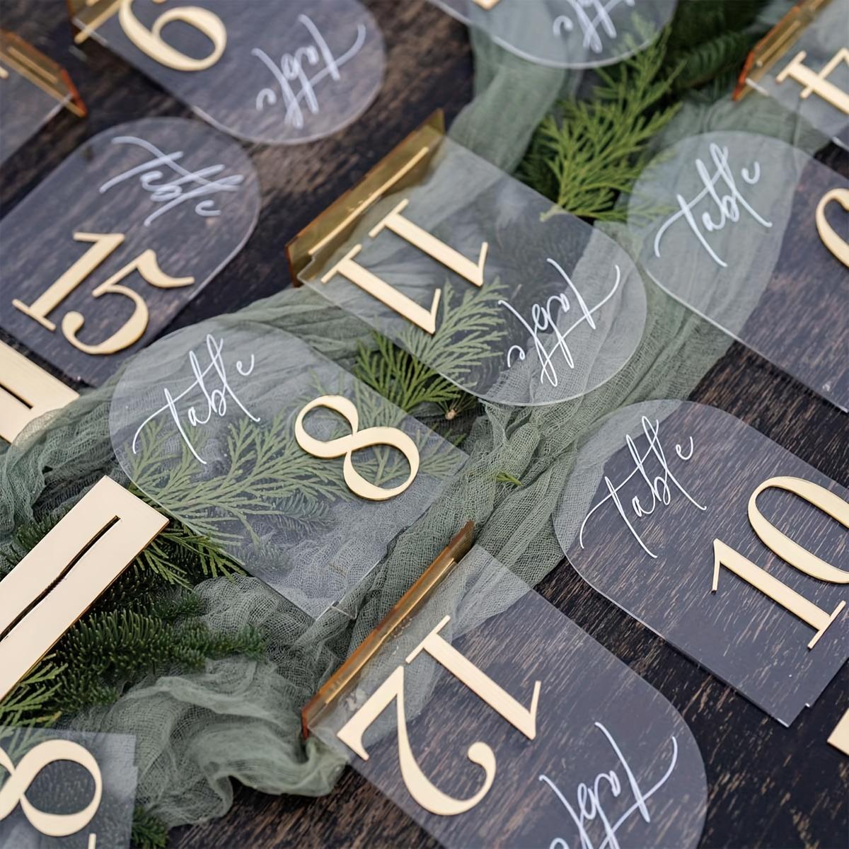 ADISEN Acrylic Wedding Table Numbers 1-10 with Stands | 7.09×5.12×1.97 inch inch Printed Calligraphy, Clear Table Number Signs and Holders,Perfect for Wedding Reception, Centerpiece Decoration, Event, Party ADISEN Acrylic Wedding Table Numbers 1-10 with Stands | 7.09×5.12×1.97 inch inch Printed Calligraphy, Clear Table Number Signs and Holders,Perfect for Wedding Reception, Centerpiece Decoration, Event, Party
