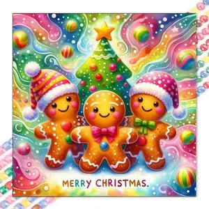 1 DIY diamond painting kit, 5D diamond art set, DIY decoration, gingerbread man, Christmas tree. Diamond painting kit with full round drills, mosaic, diamond art, DIY home decor, suitable for Christmas.
