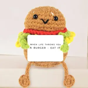 Handmade Mini Positive Crochet Taco, 1 Count Cute Desk Decor, Emotionally Supportive Gift, Soft Plush Toy, Perfect for Kids and Adults, Crochet Figure