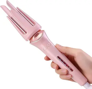 Auto Curling Iron Hair Curler, Ceramic Glaze Automatic Curling Wand, One-Key Rotating Curler, 3 Heat Settings 160-200°C, Fast Heating, Smooth Frizz-Free Curls for Salon Styling at Home