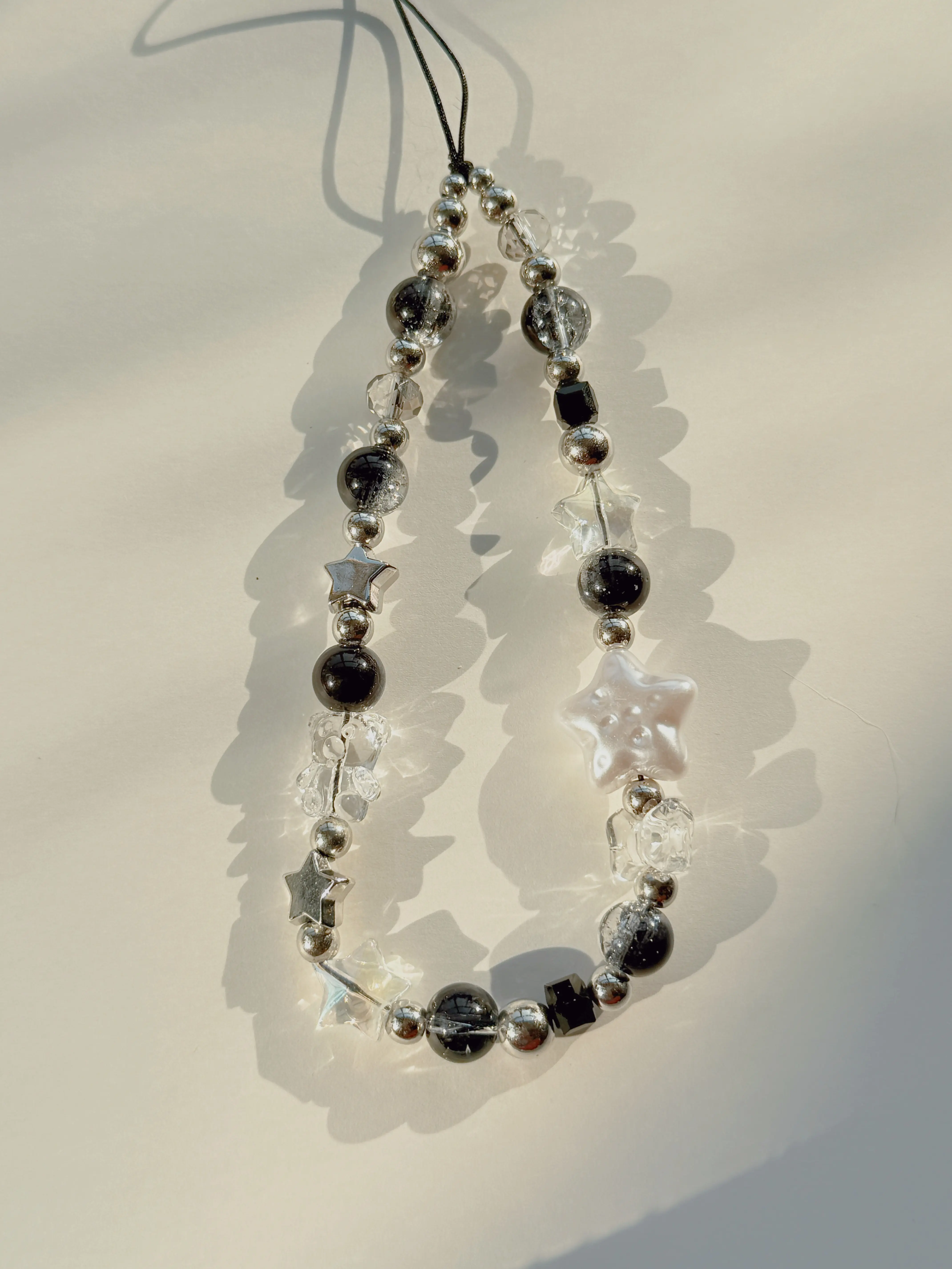 Galaxy in Black Phone Charm, Black Phone Charm Strap, Crystal Phone Charm, Phone Accessories