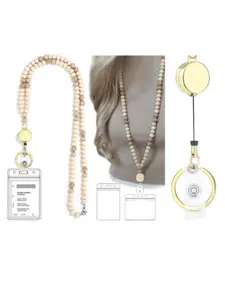 Stretchable ID Badge Lanyard Keychain, Cute Teacher Key Holder, Women's Adjustable Strap, Separate Design, Ideal for Daily Use