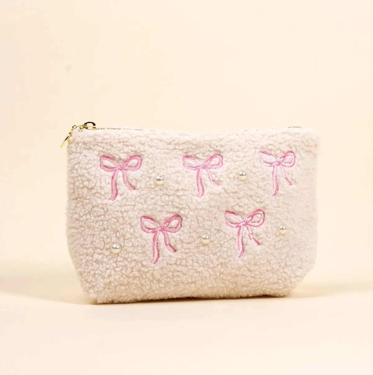 Bows Pink Teddy Pouch