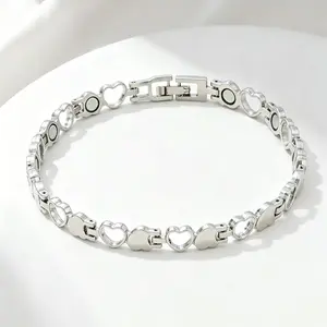 Silver Alloy Heart Anklet - Minimalist Hollow Love Link Chain Foot Jewelry for Women