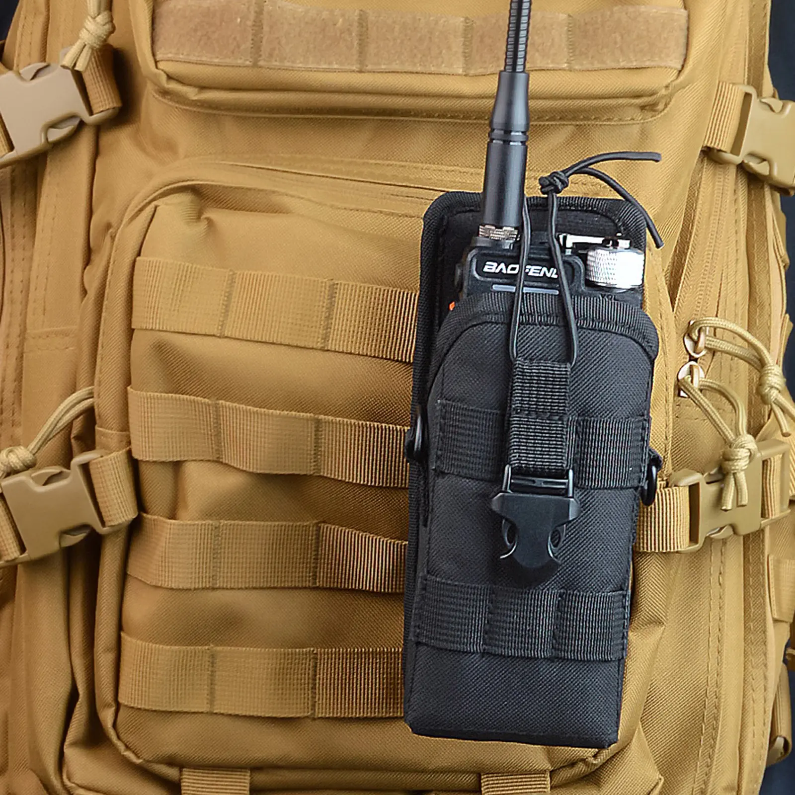 YNIBST Versatile Heavy Duty Tactical Walkie Talkie Holster Molle Radio Pouch Large Radio Holder for Motorola Baofeng Cobra Uniden Handheld Two Way Radio Ham CB Radio