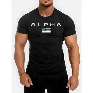 Alpha Men's Casual Sports T-Shirt Print Quick-Dry Workout Shirt for Summer Season