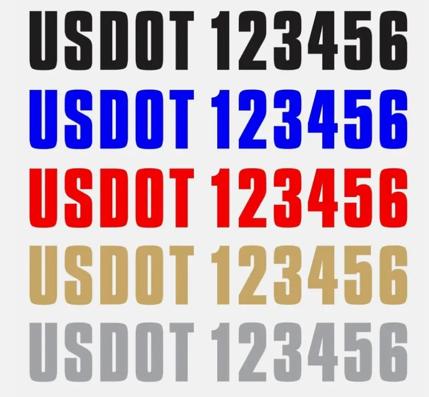 2x USDOT Vinyl Numbers Custom Stickers Decals Truck Semi US DOT Lettering pair