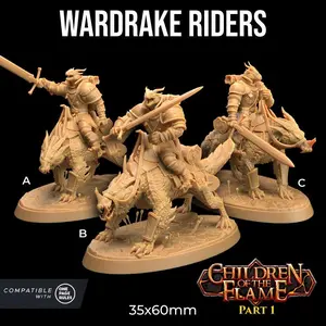 Wardrake Riders Children of the Flame | The Dragon Trappers Lodge | 32mm Scale | Miniature TTRPG Mini DnD Dungeons and Dragons Wargame
