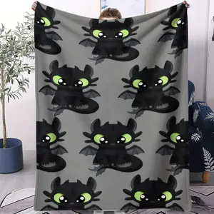 Dragon tamer themed blanket with toothless pattern, suitable for children's sofas, camping, and travel airplane covers, perfect for birthday gifts