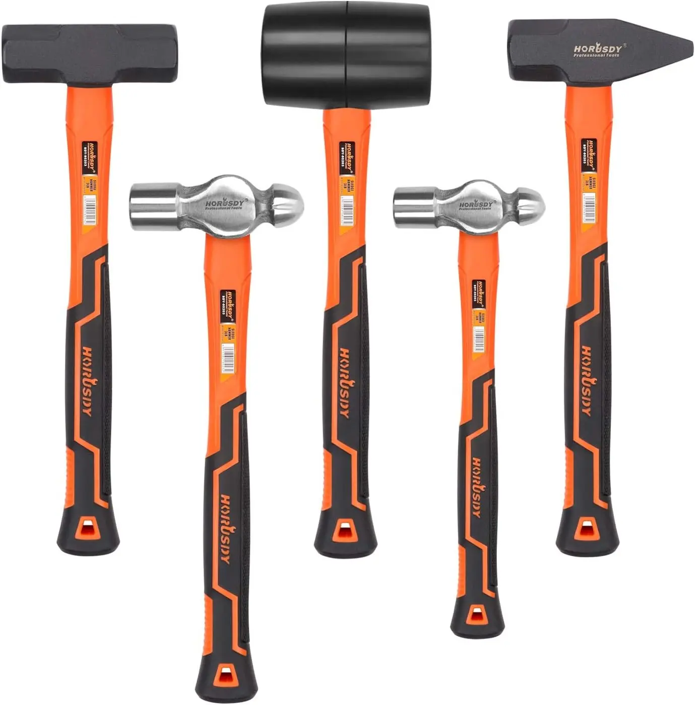 HORUSDY 5-Piece Hammer Set, 16oz Ball Pein Hammer | 32oz Ball Pein Hammer | 32oz Rubber Mallet | 3lb Sledge Hammer | 3lbCross Peen Hammer, TikTokShopBlackFriday,father'sdaygifts