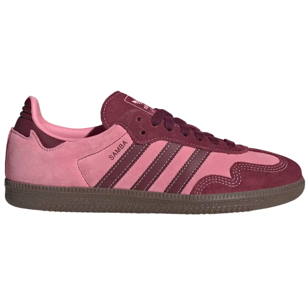 Adidas Samba OG Women's Suede Sneaker in Pink Spark Shadow Red, Authentic, Comfortable Unisex Athletic Shoe - IH6704, 100% Authenticity Guaranteed, Classic, Three Stripes