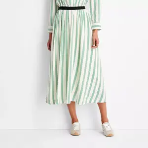 Women's High-Rise Full Lining Midi A-Line Skirt - Future Collective Green M