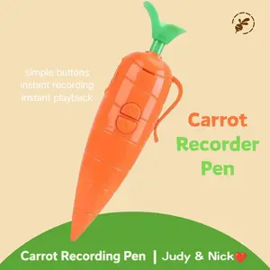 Judy & Nick Carrot Voice Recorder Electronic Sound Toy Can Write Graffiti Ballpoint Pen Novelty Voice Recorder Pen Gift