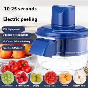 Portable Electric Peeler, Automatic Fruit and Vegetable Peel Tool, Multi-Function Small Fruit Peeler, 1300mah Battery, Type-C Charging