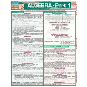 Algebra Part 1: a QuickStudy Laminated Reference Guide (Quickstudy Reference Guides - Academic) Pamphlet – November 11, 2002