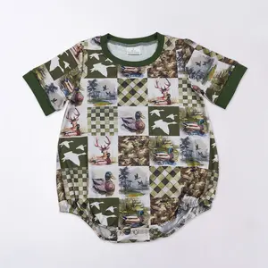 Summer hunting mallard Duck Deer Baby boy Romper
