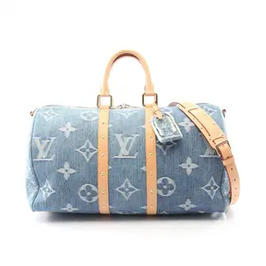 Pre-owned Louis Vuitton Denim Tote Bags LV Remix Monogram Boston Bag