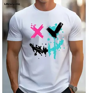 Funny Monogram, Printed Men's T Shirt, Men's Novelty Pattern Design T-shirt, Summer Casual Comfortable T-shirt, Stylish Short Sleeve Comfortable Versatile Summer T-Shirt Tops,