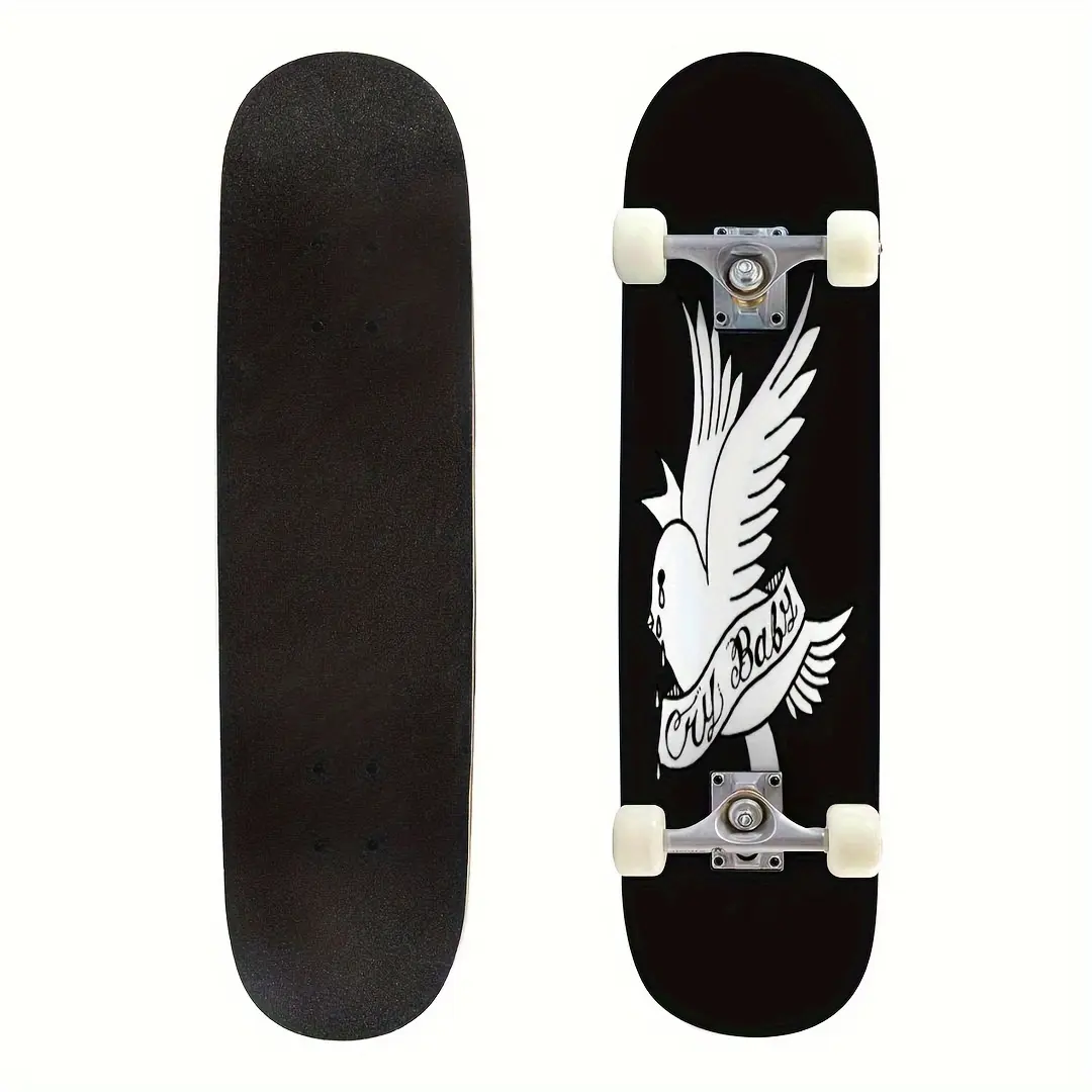 New 31x8 Lil PEEP Pro Complete Cruiser Skateboard - Double Kick Concave 8 Layers Maple Wood Deck for Youth and Adults - Uncharged, Perfect for Christmas, Halloween, Mothers Day, New Year, Thanksgiving Day Gifts