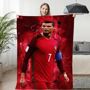 Cristiano Ronaldo Blanket  CR7 Soft Flannel Blanket Football Fans Gifts Suitable For Sofa Beds Living Rooms Suitable For Children And Adults Birthday Gifts Holiday Party Home Decoration Halloween Blanket Christmas Blanket