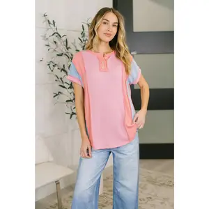 DON'T STOP TIL' YOU GET ENOUGH COLOR BLOCK TOP