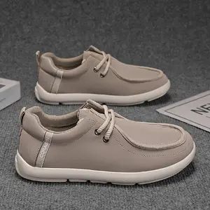 Men'S Slip-On Loafers - Beige Casual Shoes with Lace-Up Closure, Synthetic Cover Upper & Cushioned PVC Sole - All-Season Everyday, Office, Men Loafer Shoe For Men, Men Loafer Shoe Brown, Loafer Shoe For Men, Men Shoe, Men Shoe Loafer, Loafer Men