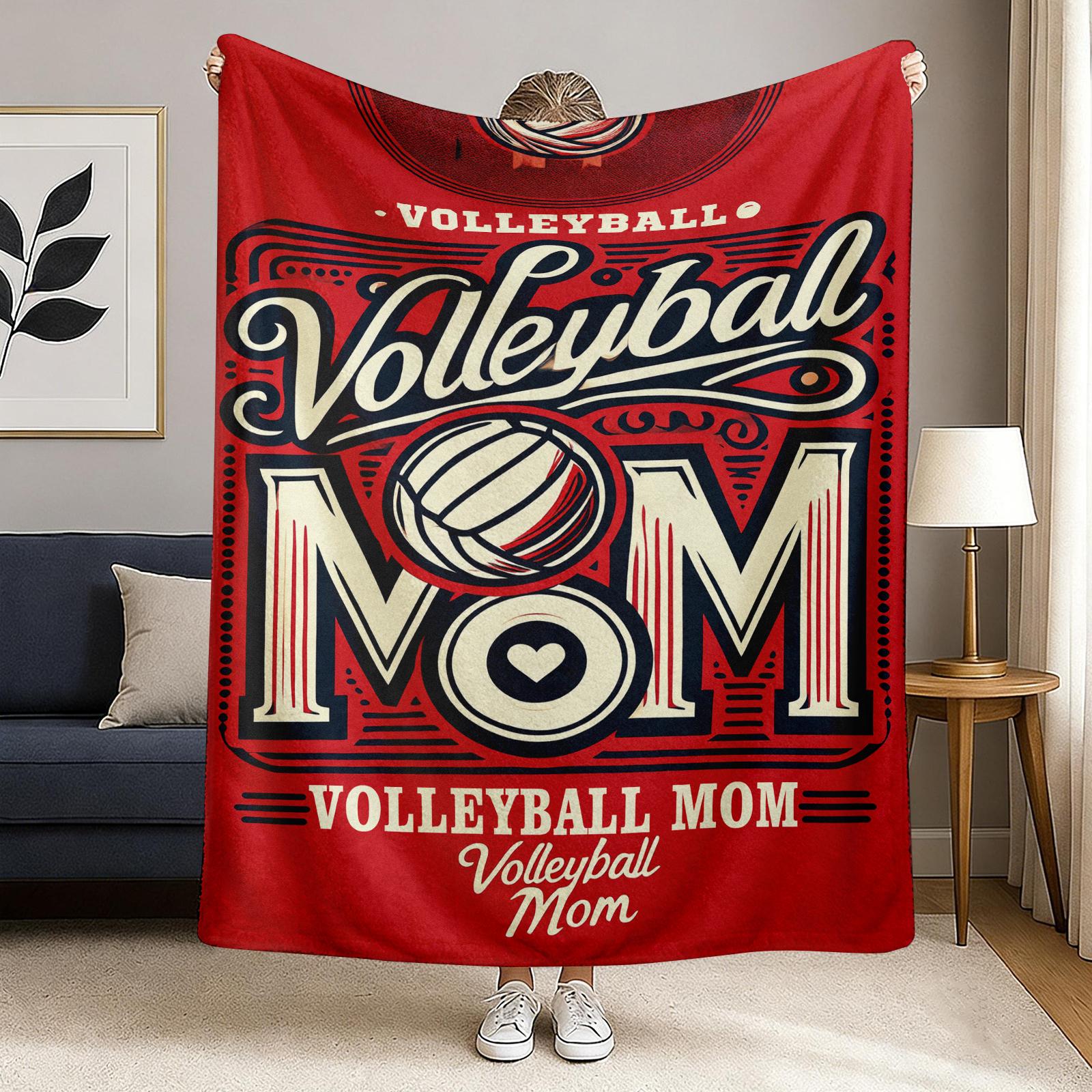 Volleyball Mom Soft Flannel Throw Blanket Ultra Plush Lightweight & Breathable for Car Sofa Bed Travel Camping All Seasons Gift mother meaningful heartfelt comfort day