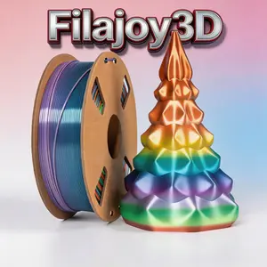 Filajoy3d Rainbow Upgrade Pla+ Filament, Durable Anti-Tangle Vacuum Packaging, 1.75mm, 1kg Spool, ±0.02mm Precision, Multi-Color, Compatible with Most 3D Printers